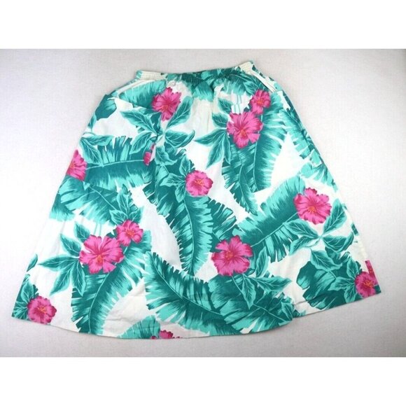 JESSICA SCOT - VINTAGE WOMEN'S HAWAIIAN PRINT A-LINE SKIRT - SIZE 11/12 - Picture 1 of 7